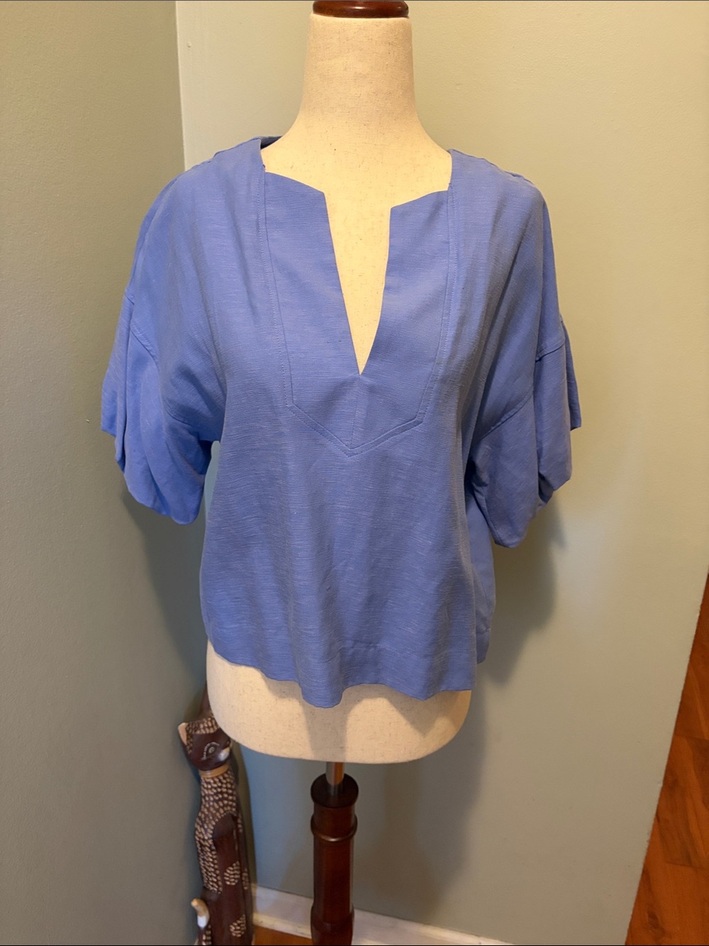 Worthington Periwinkle Split-Neck Boxy Tunic